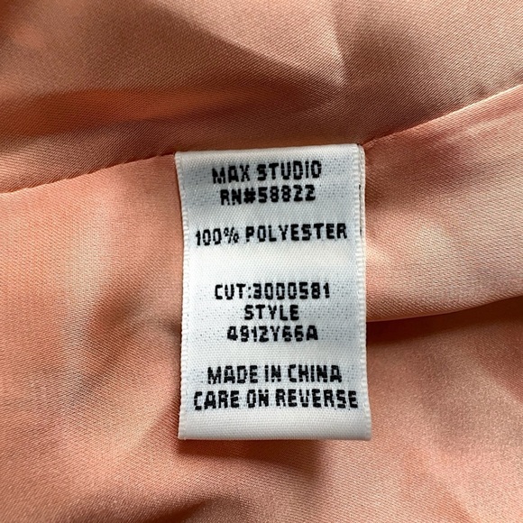 MAX STUDIO | NWOT SCARF PRINT SLEEVELESS SHIFT DRESS PEACH FLORAL | SIZE: SMALL - Picture 11 of 12